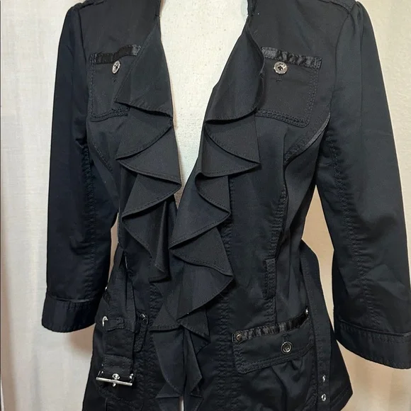 WHBM Ruffle Front Jacket. - Picture 6 of 15